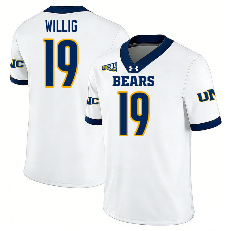 Northern Colorado Bears #19 Jacob Willig College Football Jerseys,Uniforms Stitched-White